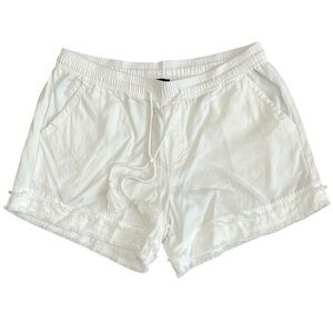Saks Fifth Avenue White Casual‎ Shorts Lyocell Drawstring Ruffle Women’s Medium
